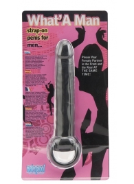 Чёрная насадка на пенис для анальной стимуляции WHATA MAN - 16 см. - Seven Creations - в Нальчике купить с доставкой