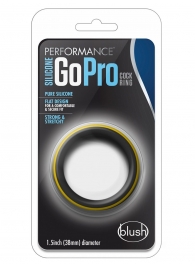 Черно-желтое силиконовое эрекционное кольцо Silicone Go Pro Cock Ring - Blush Novelties - в Нальчике купить с доставкой