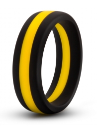 Черно-желтое силиконовое эрекционное кольцо Silicone Go Pro Cock Ring - Blush Novelties - в Нальчике купить с доставкой