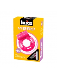 Розовое эрекционное виброкольцо Luxe VIBRO  Ужас Альпиниста  + презерватив - Luxe - в Нальчике купить с доставкой