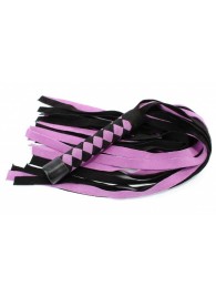 Черно-розовая плеть из замши - 58 см. - БДСМ Арсенал - купить с доставкой в Нальчике