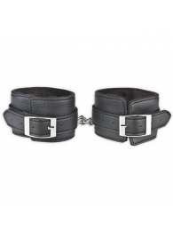 Черные фиксаторы для ног на цепи с мехом внутри - Lux Fetish - купить с доставкой в Нальчике