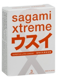 Ультратонкие презервативы Sagami Xtreme SUPERTHIN - 3 шт. - Sagami - купить с доставкой в Нальчике