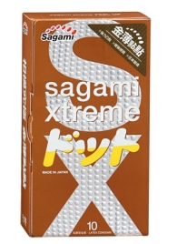 Презервативы Sagami Xtreme FEEL UP с точечной текстурой и линиями прилегания - 10 шт. - Sagami - купить с доставкой в Нальчике