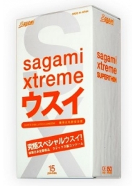 Ультратонкие презервативы Sagami Xtreme SUPERTHIN - 15 шт. - Sagami - купить с доставкой в Нальчике