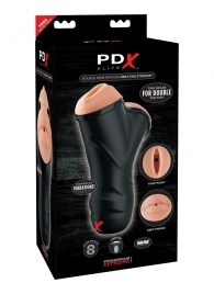 Мастурбатор в колбе с двумя тоннелями Double Penetration Vibrating Stroker - Pipedream - в Нальчике купить с доставкой