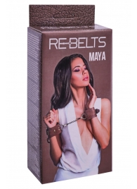 Коричневые кожаные наручники Maya - Rebelts - купить с доставкой в Нальчике