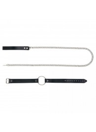 Черный поводок и чокер с кольцом Rada - Rebelts - купить с доставкой в Нальчике