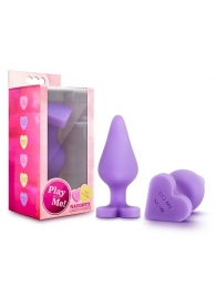 Фиолетовая анальная пробка Naughty Candy Heart Do Me Now - 8,9 см. - Blush Novelties - купить с доставкой в Нальчике