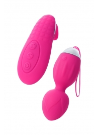 Розовые виброшарики TELLA с пультом-стимулятором - ToyFa в Нальчике Розовые виброшарики TELLA с пультом-стимулятором - ToyFa
