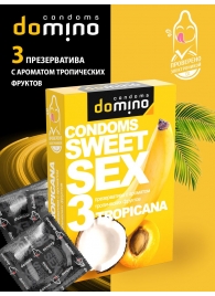 Презервативы для орального секса DOMINO Sweet Sex с ароматом тропических фруктов - 3 шт. - Domino - купить с доставкой в Нальчике