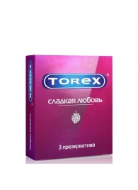 Презервативы Torex  Сладкая любовь  с ароматом клубники - 3 шт. - Torex - купить с доставкой в Нальчике