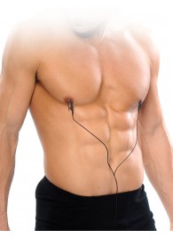 Черные электрические зажимы для сосков Shock Therapy Nipple Clamps - Pipedream - купить с доставкой в Нальчике