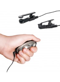 Черные электрические зажимы для сосков Shock Therapy Nipple Clamps - Pipedream - купить с доставкой в Нальчике