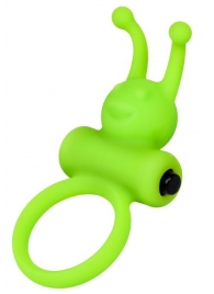 Зеленое эрекционное виброкольцо на пенис Cock Ring - A-toys - в Нальчике купить с доставкой