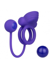 Фиолетовое эрекционное кольцо с утяжелителем Silicone Rechargeable Dual Rockin Rim Enhancer - California Exotic Novelties - в Нальчике купить с доставкой