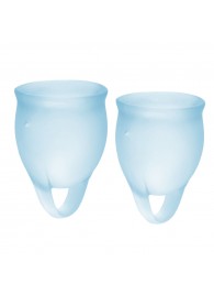 Набор голубых менструальных чаш Feel confident Menstrual Cup - Satisfyer - купить с доставкой в Нальчике