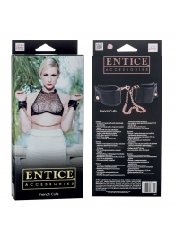 Черные мягкие наручники Entice French Cuffs с цепью - California Exotic Novelties - купить с доставкой в Нальчике