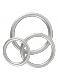 Набор из 3 эрекционных колец под металл Metallic Silicone Cock Ring Set - Orion - в Нальчике купить с доставкой