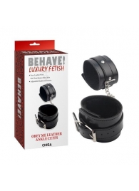 Черные оковы на ноги Obey Me Leather Ankle Cuffs - Chisa - купить с доставкой в Нальчике