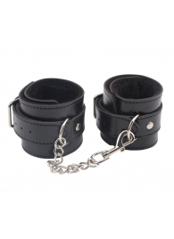 Черные оковы на ноги Obey Me Leather Ankle Cuffs - Chisa - купить с доставкой в Нальчике