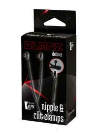 Черные зажимы на соски и клитор на цепочке DELUXE NIPPLE   CLIT CLAMPS - Dream Toys - купить с доставкой в Нальчике