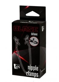 Черные зажимы на соски на цепочке BLAZE DELUXE NIPPLE CLAMPS - Dream Toys - купить с доставкой в Нальчике