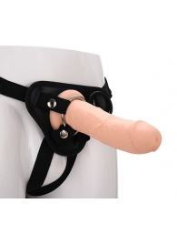 Черные трусики с телесной насадкой STRAP ON REAL DILDO - 21 см. - Dream Toys - купить с доставкой в Нальчике