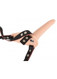 Телесный поясной страпон с вибрацией Vibrating Strap-On - 15,7 см. - Orion - купить с доставкой в Нальчике