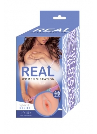 Телесный вибромастурбатор-вагина Real Women Vibration - Real - в Нальчике купить с доставкой