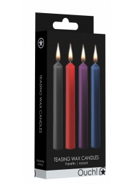 Набор из 4 разноцветных восковых свечей Teasing Wax Candle - Shots Media BV - купить с доставкой в Нальчике
