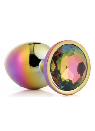 Голографическая анальная втулка с радужным кристаллом - 7,1 см. - Dream Toys - купить с доставкой в Нальчике