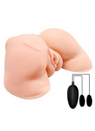 Телесная вибровагина Julie с 2 рабочими отверстиями - Baile - в Нальчике купить с доставкой