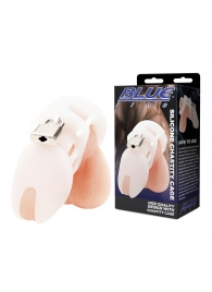 Белая клетка целомудрия Silicone Chastity Cage - BlueLine - купить с доставкой в Нальчике