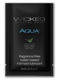 Легкий лубрикант на водной основе с алое Wicked Aqua - 3 мл. - Wicked - купить с доставкой в Нальчике