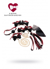 Черно-красный бондажный набор Bow-tie - ToyFa - купить с доставкой в Нальчике