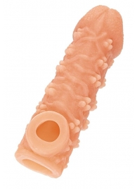 Телесная закрытая насадка с пучками шишечек Cock Sleeve Size S - 13,8 см. - KOKOS - в Нальчике купить с доставкой Телесная закрытая насадка с пучками шишечек Cock Sleeve Size S - 13,8 см. - KOKOS - в Нальчике купить с доставкой