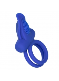 Синее перезаряжаемое эрекционное кольцо Silicone Rechargeable Dual Pleaser Enhancer - California Exotic Novelties - в Нальчике купить с доставкой