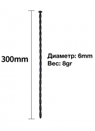 Черный уретральный расширитель - 30 см. - Rubber Tech Ltd - купить с доставкой в Нальчике