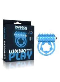 Голубое, светящееся в темноте виброкольцо Lumino Play Vibrating Penis Ring - Lovetoy - в Нальчике купить с доставкой