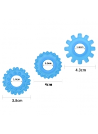 Набор из 3 голубых, светящихся в темноте эрекционных колец Lumino Play - Lovetoy - в Нальчике купить с доставкой