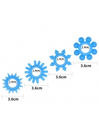 Набор из 4 голубых, светящихся в темноте эрекционных колец Lumino Play - Lovetoy - в Нальчике купить с доставкой