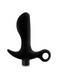 Черный анальный вибратор Silicone Vibrating Prostate Massager 01 - 10,8 см. - Blush Novelties - в Нальчике купить с доставкой