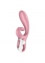 Розовый вибратор-кролик Hug Me - 21,2 см. - Satisfyer