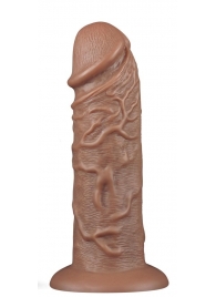 Коричневый фаллоимитатор Cubby dildo - 26,6 см. - Lovetoy в Нальчике Коричневый фаллоимитатор Cubby dildo - 26,6 см. - Lovetoy