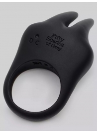 Черное эрекционное виброкольцо Sensation Rechargeable Vibrating Rabbit Love Ring - Fifty Shades of Grey - в Нальчике купить с доставкой