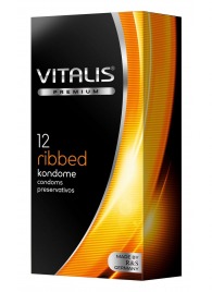 Ребристые презервативы VITALIS PREMIUM ribbed - 12 шт. - Vitalis - купить с доставкой в Нальчике