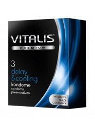 Презервативы VITALIS PREMIUM delay   cooling с охлаждающим эффектом - 3 шт. - Vitalis - купить с доставкой в Нальчике