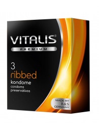 Ребристые презервативы VITALIS PREMIUM ribbed - 3 шт. - Vitalis - купить с доставкой в Нальчике