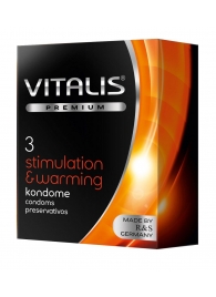 Презервативы VITALIS PREMIUM stimulation   warming с согревающим эффектом - 3 шт. - Vitalis - купить с доставкой в Нальчике